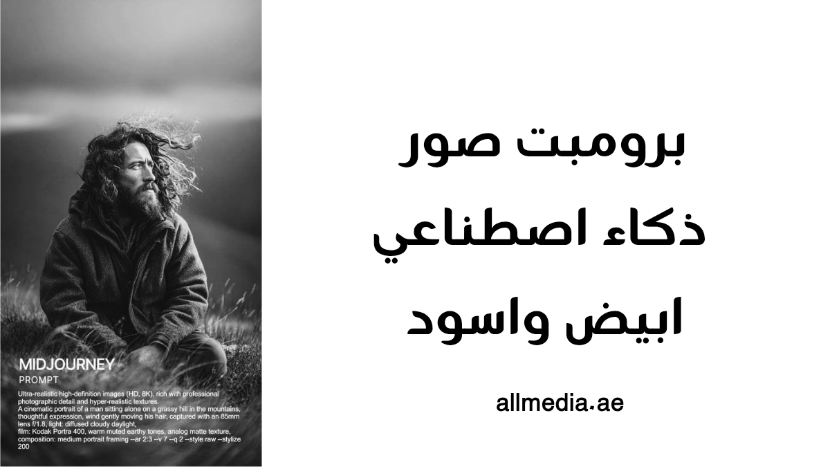 برومبت جاهز للصور ابيض واسود